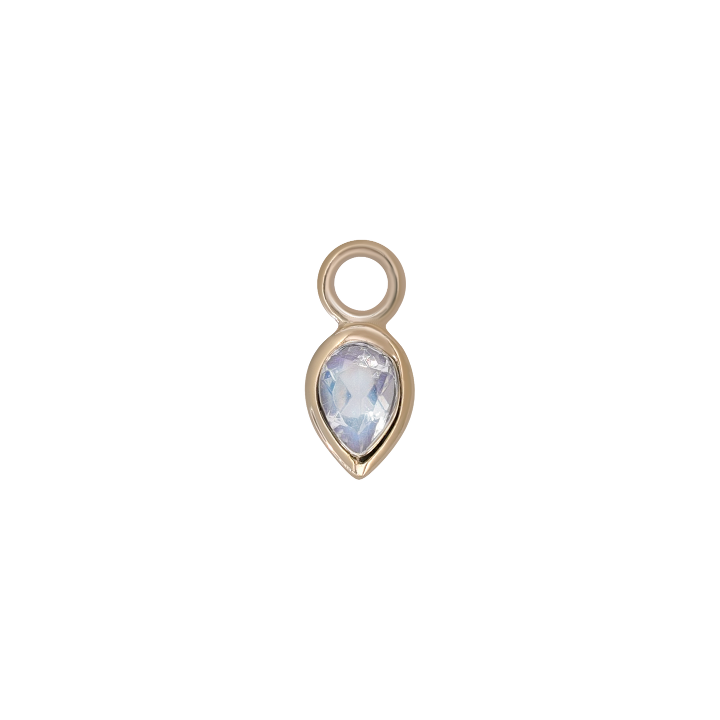 Emma • 14K Gold Pear Cut Gemstone Hoop Charm