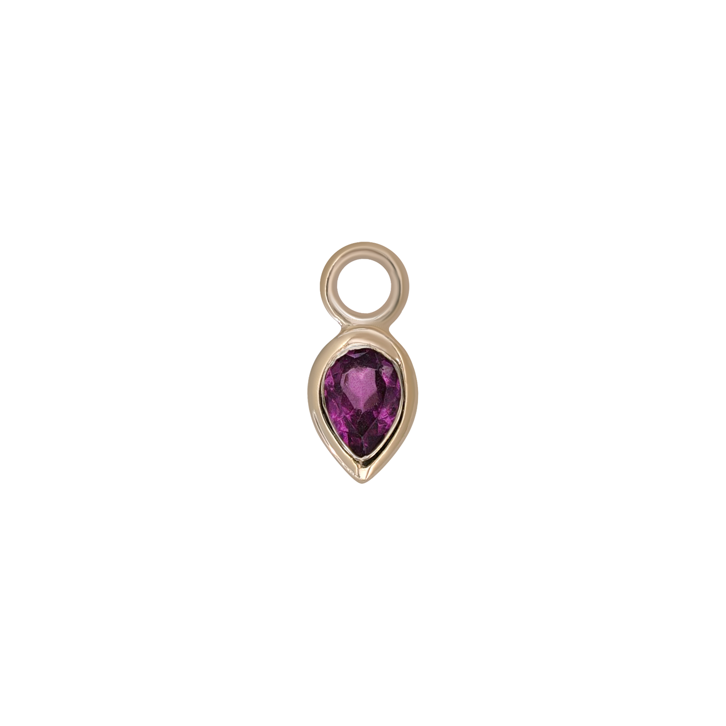 Emma • 14K Gold Pear Cut Gemstone Hoop Charm