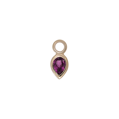 Emma • 14K Gold Pear Cut Gemstone Hoop Charm