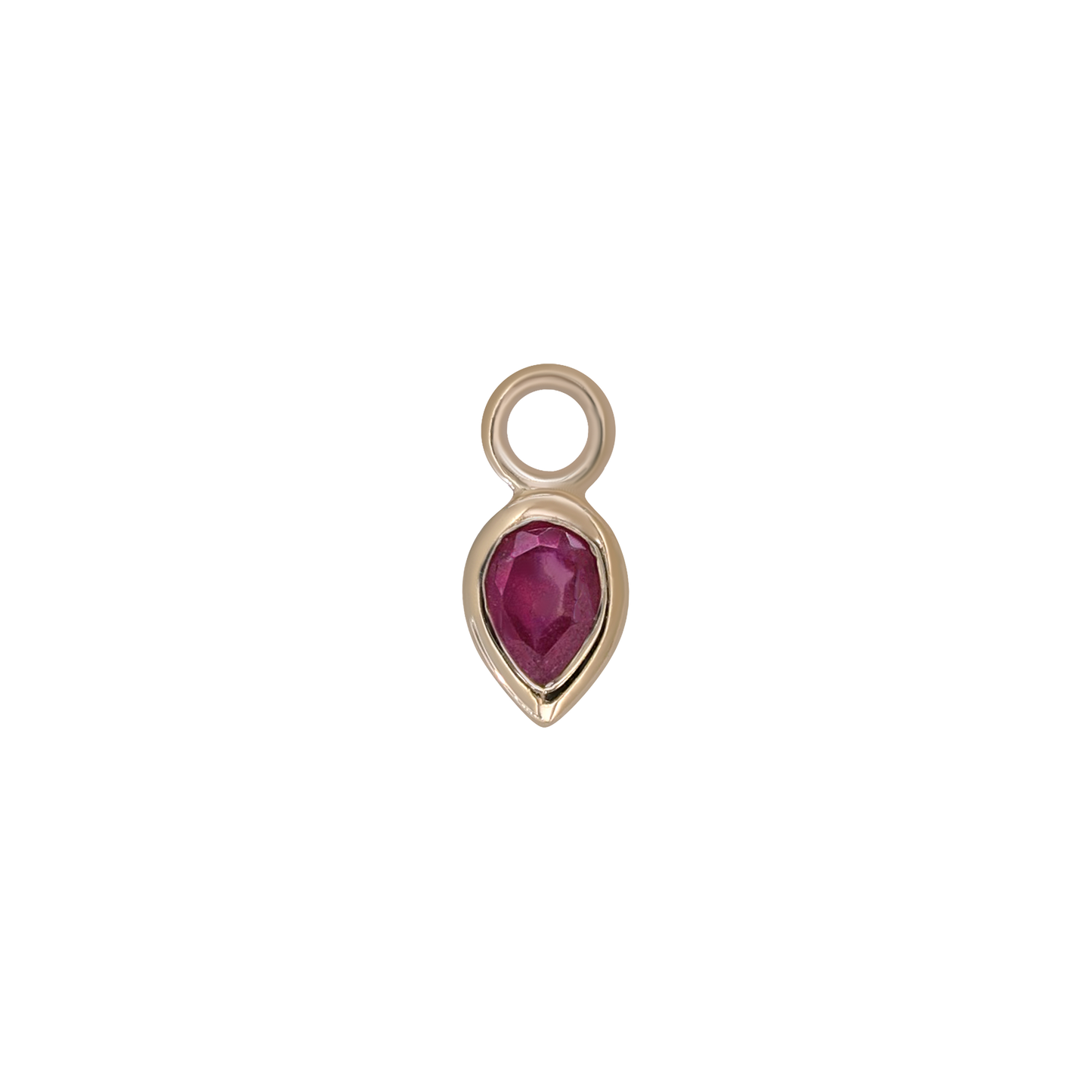 Emma • 14K Gold Pear Cut Gemstone Hoop Charm