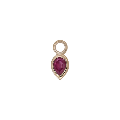 Emma • 14K Gold Pear Cut Gemstone Hoop Charm