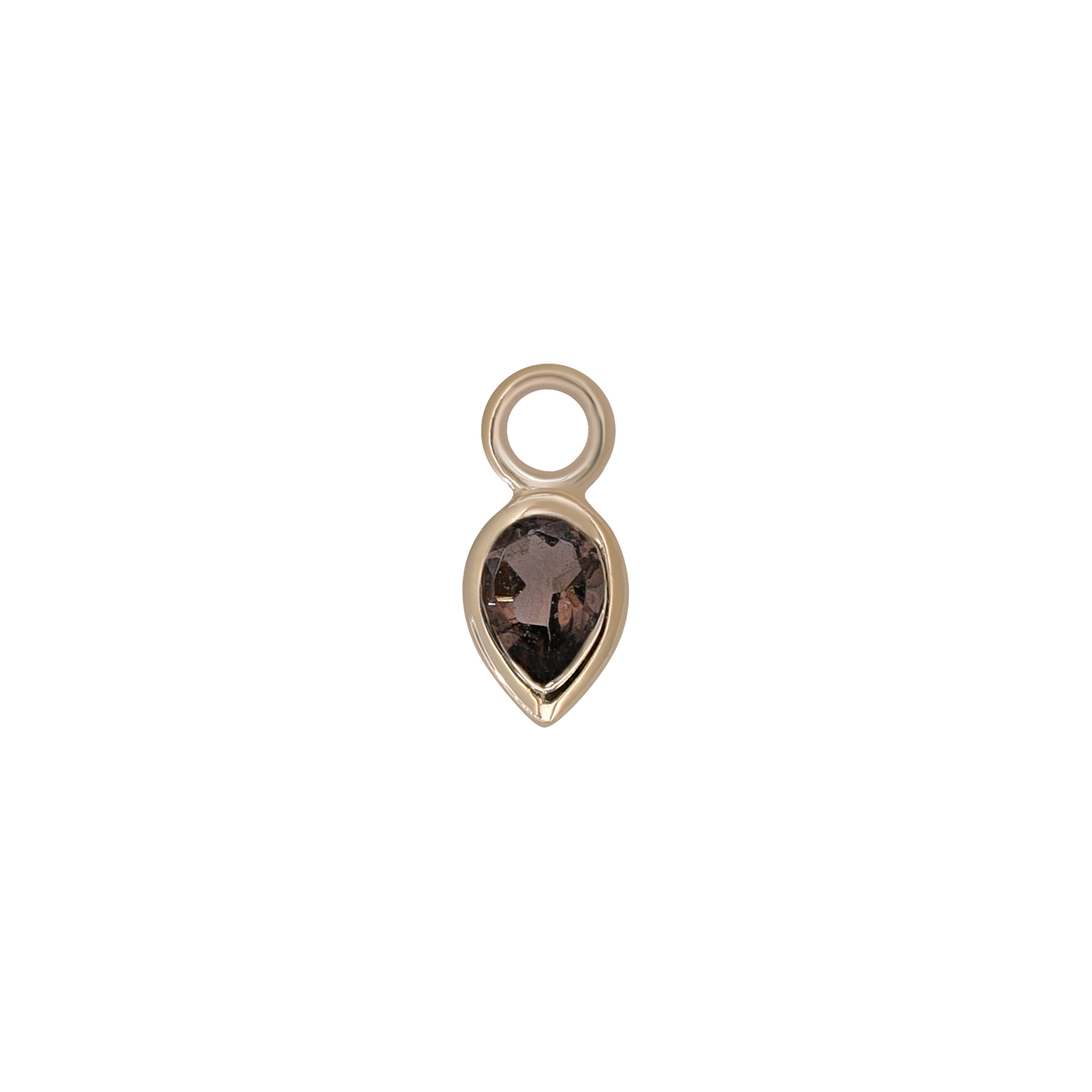 Emma • 14K Gold Pear Cut Gemstone Hoop Charm