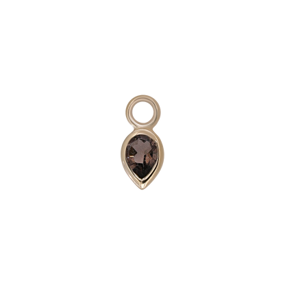 Emma • 14K Gold Pear Cut Gemstone Hoop Charm