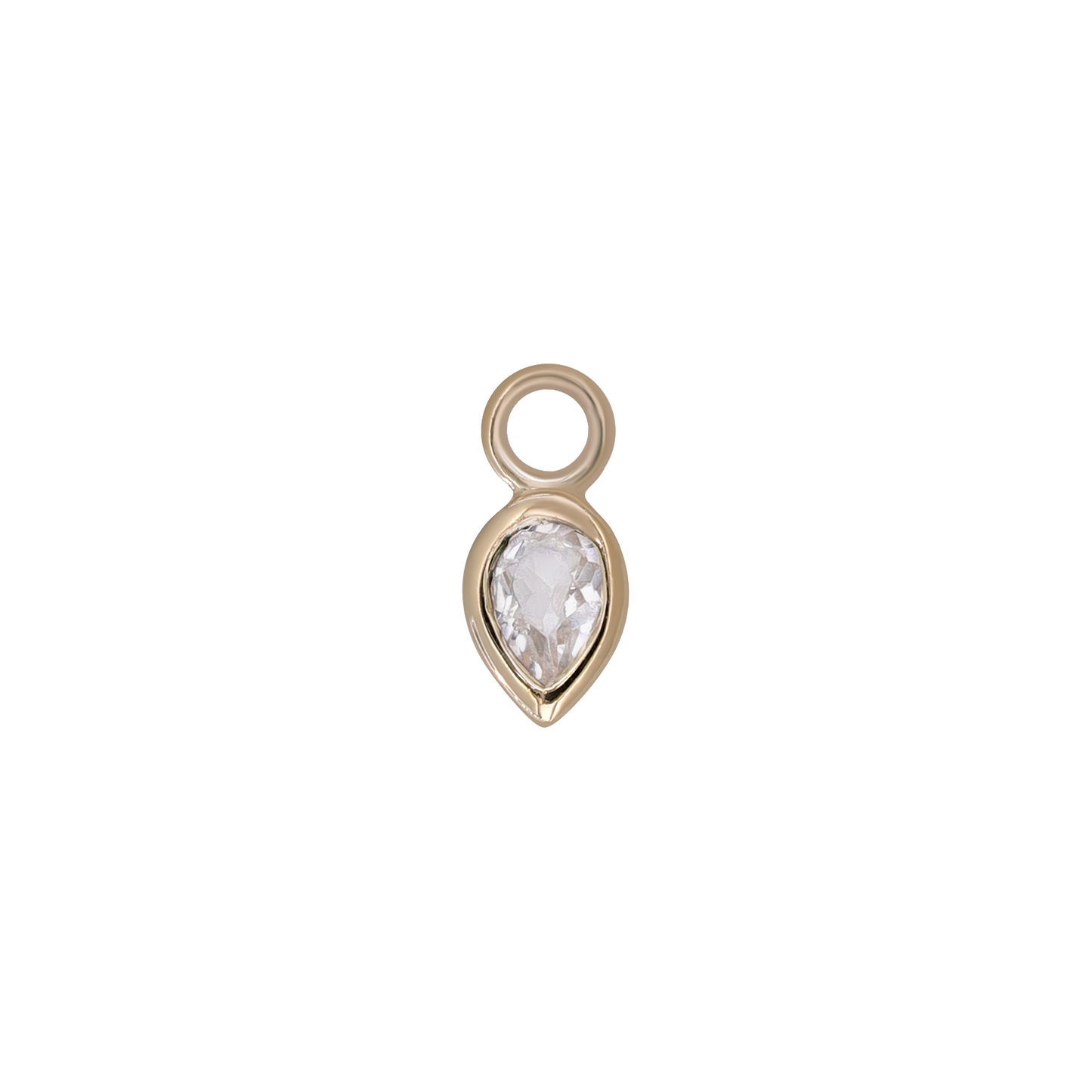 Emma • 14K Gold Pear Cut Gemstone Hoop Charm