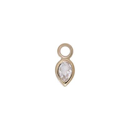 Emma • 14K Gold Pear Cut Gemstone Hoop Charm