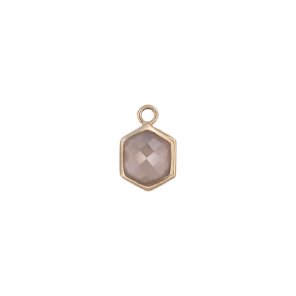 Rhea • 14K Gold Hexagon Gemstone Hoop Charm