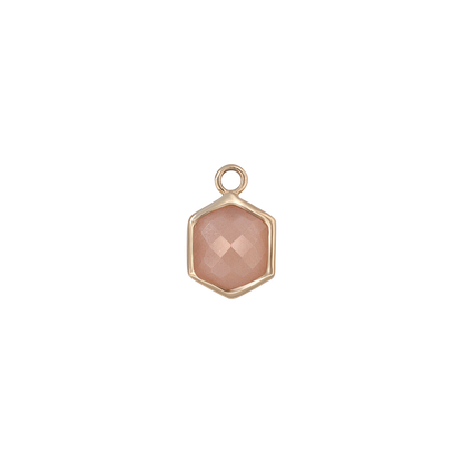 Rhea • 14K Gold Hexagon Gemstone Hoop Charm