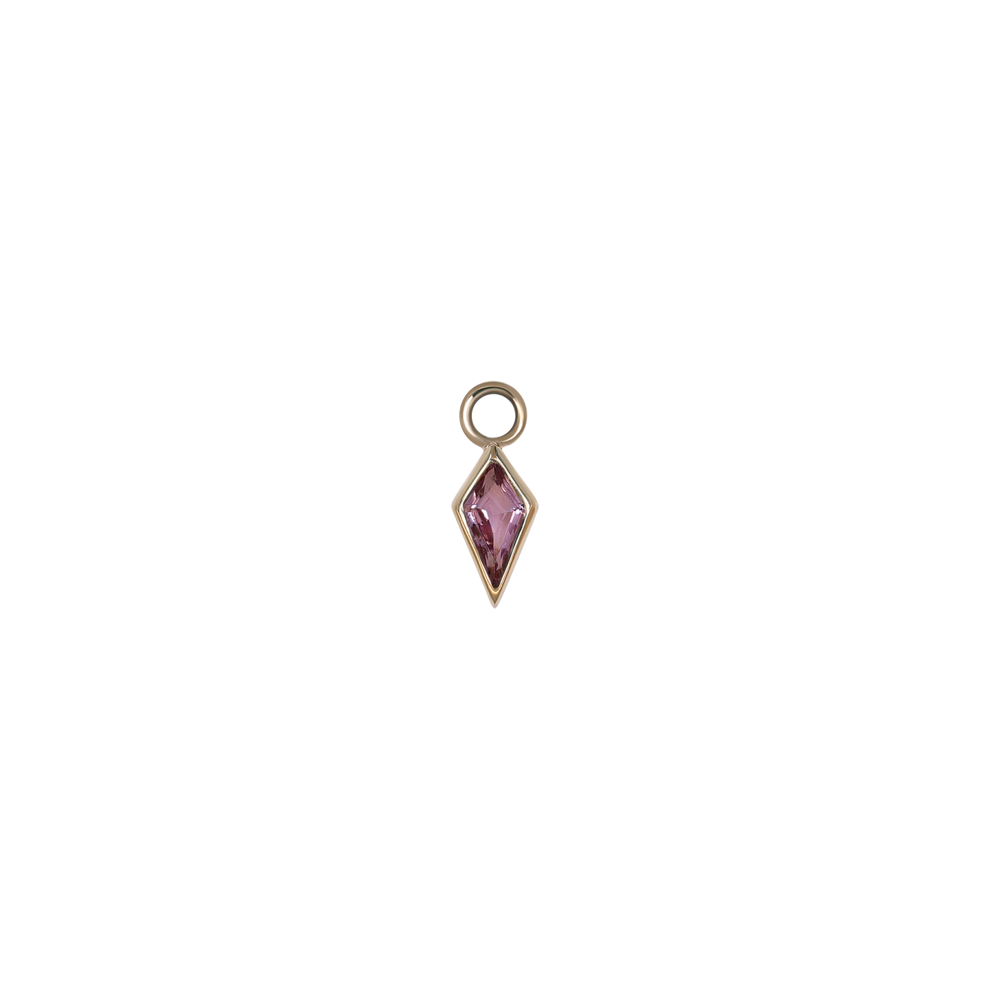 Zenith [Small] • 14K Gold Kite Gemstone Hoop Charm