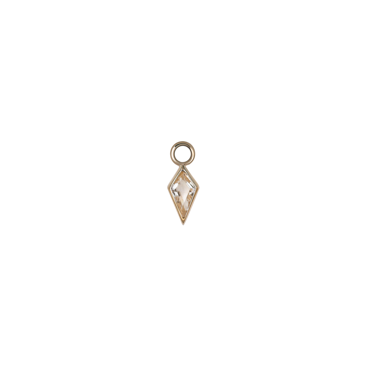 Zenith [Small] • 14K Gold Kite Gemstone Hoop Charm