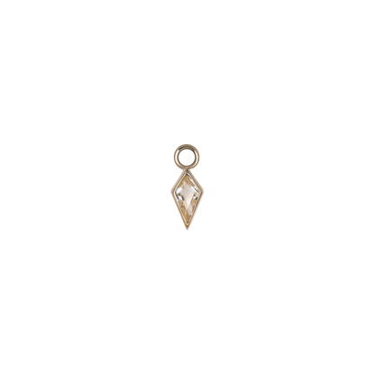 Zenith [Small] • 14K Gold Kite Gemstone Hoop Charm