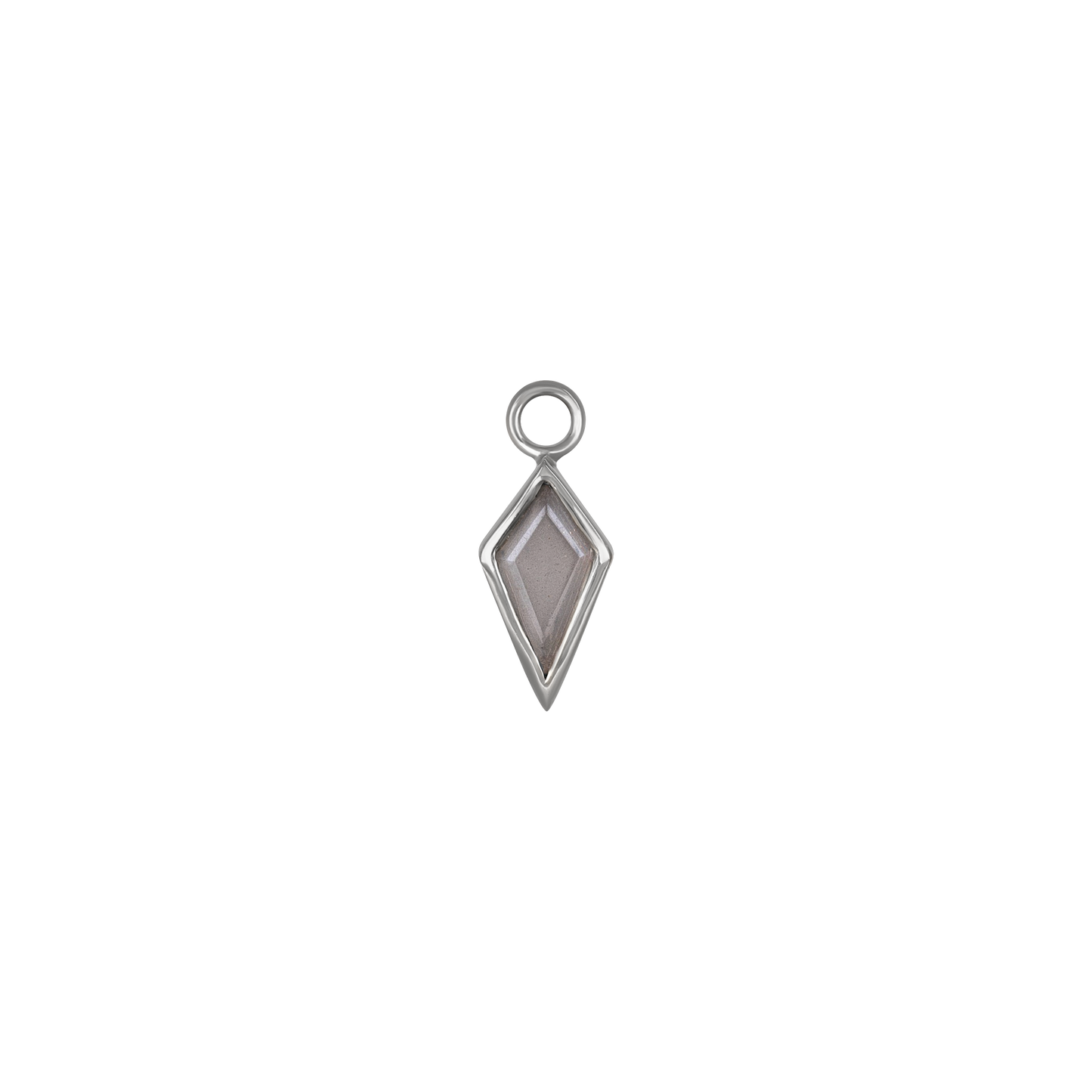 Zenith [Large] • White Gold Kite Gemstone Hoop Charm