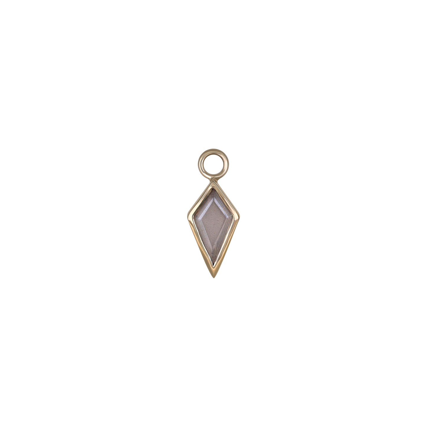 Zenith [Large] • 14K Gold Kite Gemstone Hoop Charm