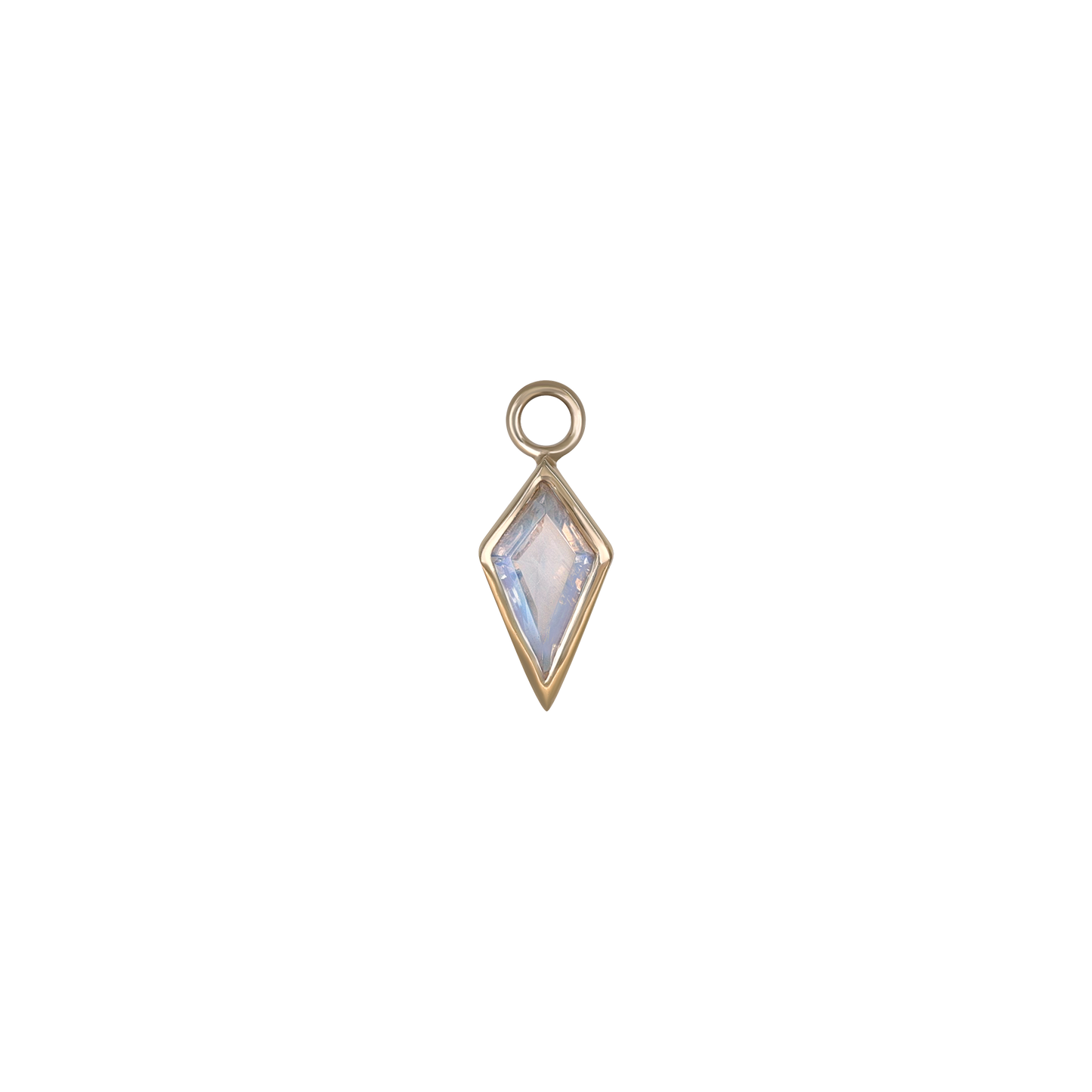 Zenith [Large] • 14K Gold Kite Gemstone Hoop Charm