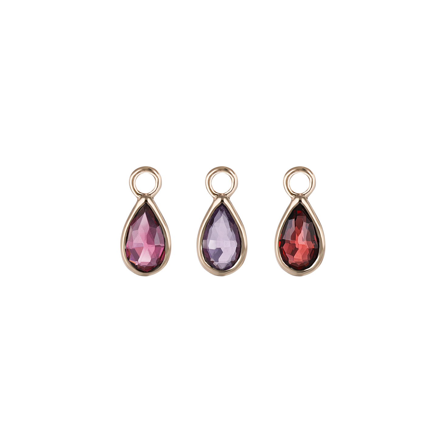 Solara • Briolette Teardrop Gemstone Hoop Charm