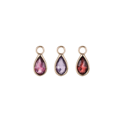 Solara • Briolette Teardrop Gemstone Hoop Charm