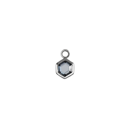 Ela • 14K Gold Hexagon Gemstone Hoop Charm