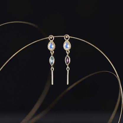 Celene • MultiGemstone Bar Drop Charm