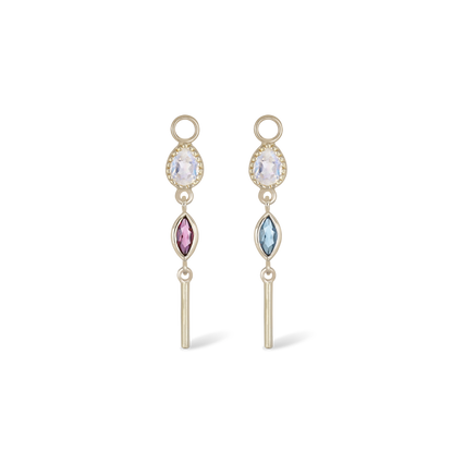Celene • MultiGemstone Bar Drop Charm