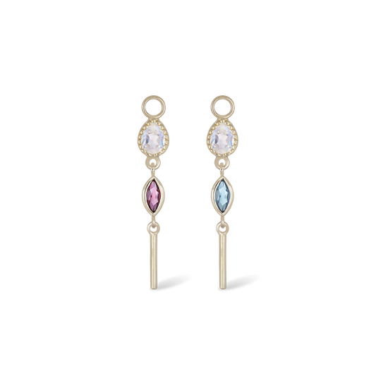 Celene • MultiGemstone Bar Drop Charm