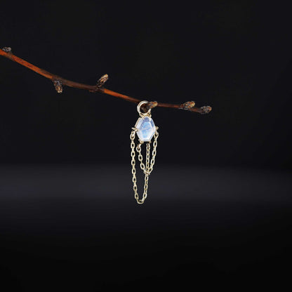 Hexabel • Gemstone Double Tassel Chain Charm