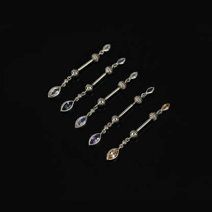 Vira • Marquise Gemstone Double Barbell Internally Threaded