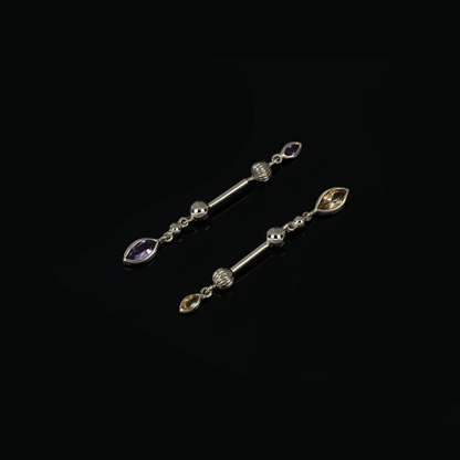 Vira • Marquise Gemstone Double Barbell Internally Threaded