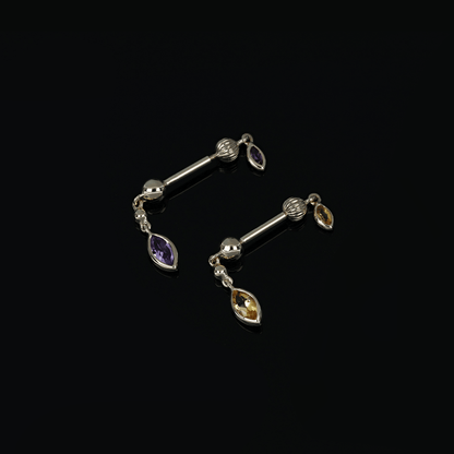 Vira • Marquise Gemstone Double Barbell Internally Threaded