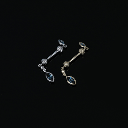 Vira • Marquise Gemstone Double Barbell Internally Threaded