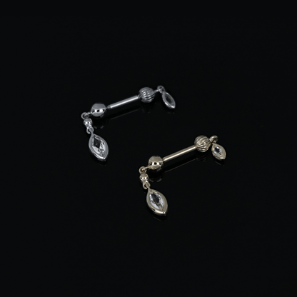 Vira • Marquise Gemstone Double Barbell Internally Threaded