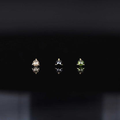 2mm Rose Cut Diamond 3-Prong Threadless End