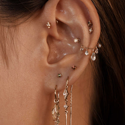 2mm Rose Cut Diamond 3-Prong Threadless End