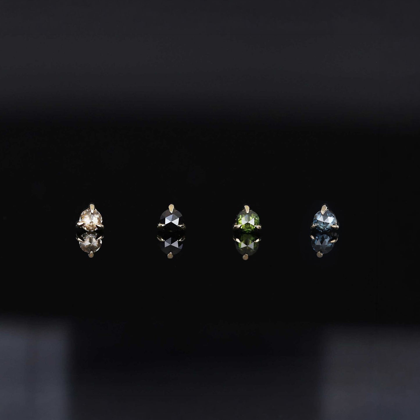 2mm Rose Cut Diamond 3-Prong Threadless End