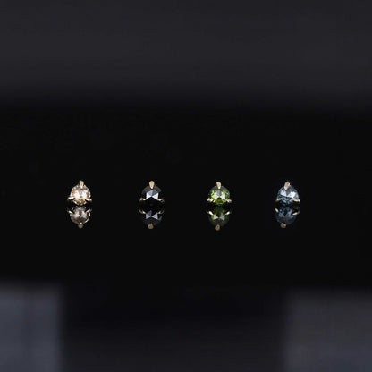 2mm Rose Cut Diamond 3-Prong Threadless End