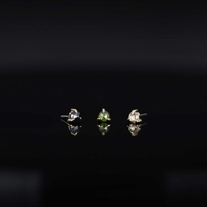 2mm Rose Cut Diamond 3-Prong Threadless End
