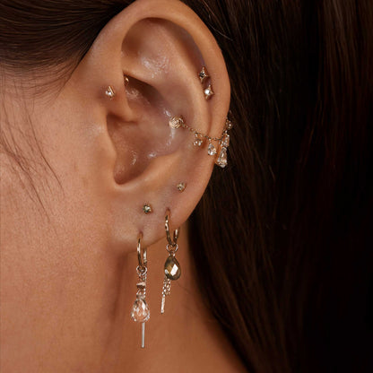 2mm Rose Cut Diamond 3-Prong Threadless End