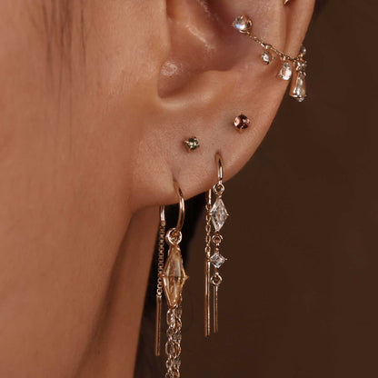 2mm Rose Cut Diamond 4-Prong Threadless End