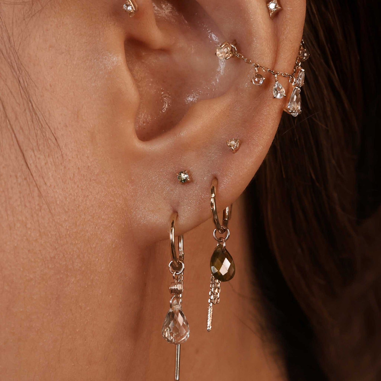 2mm Rose Cut Diamond 4-Prong Threadless End