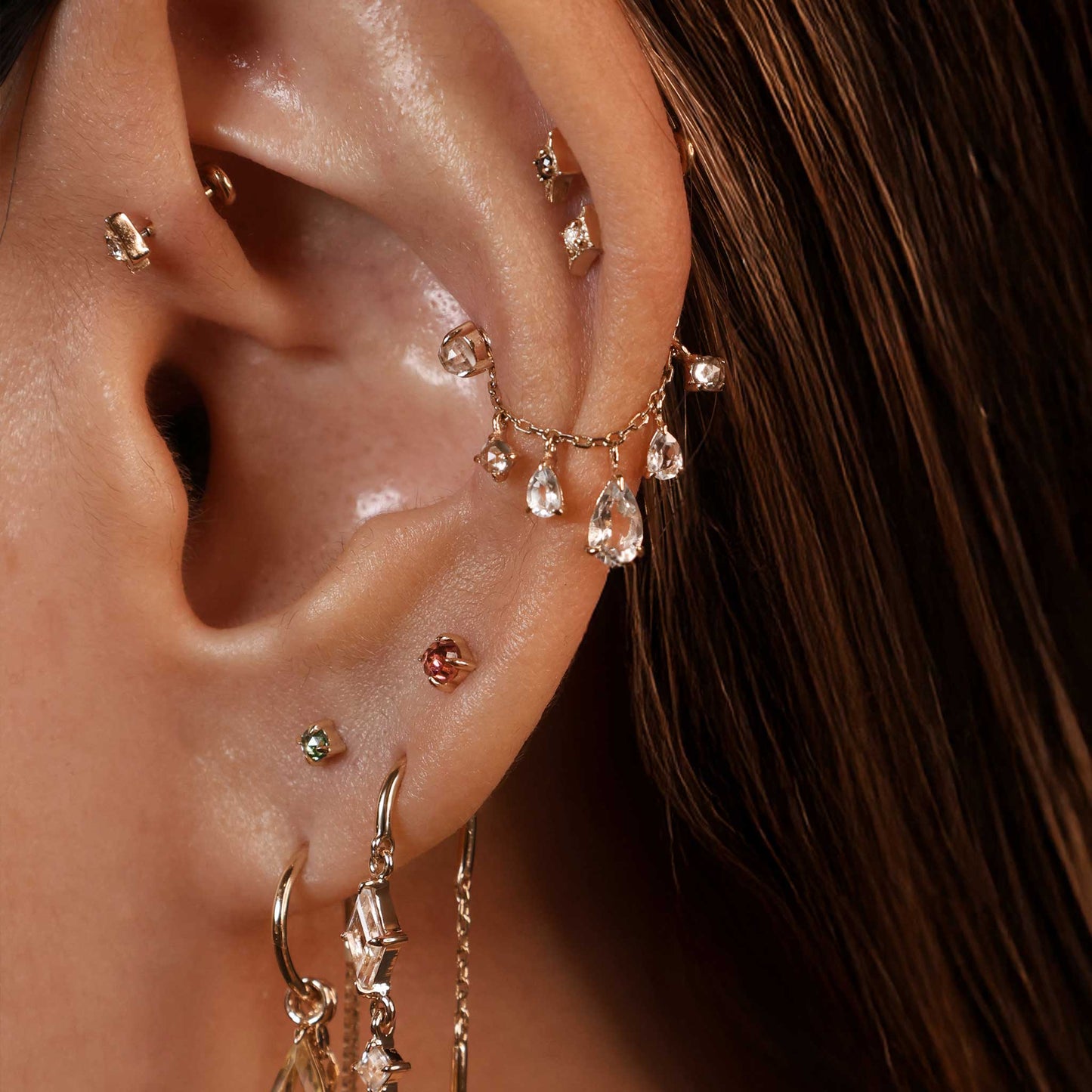 2.5mm Rose Cut Gemstone Threadless End