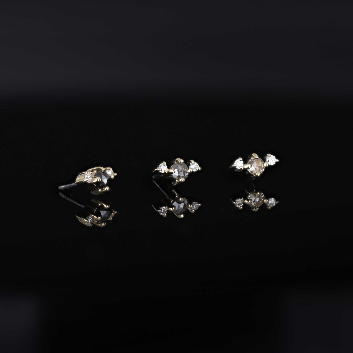 Astrid • Rose Cut Diamond Trio Threadless End