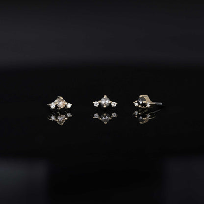 Astrid • Rose Cut Diamond Trio Threadless End