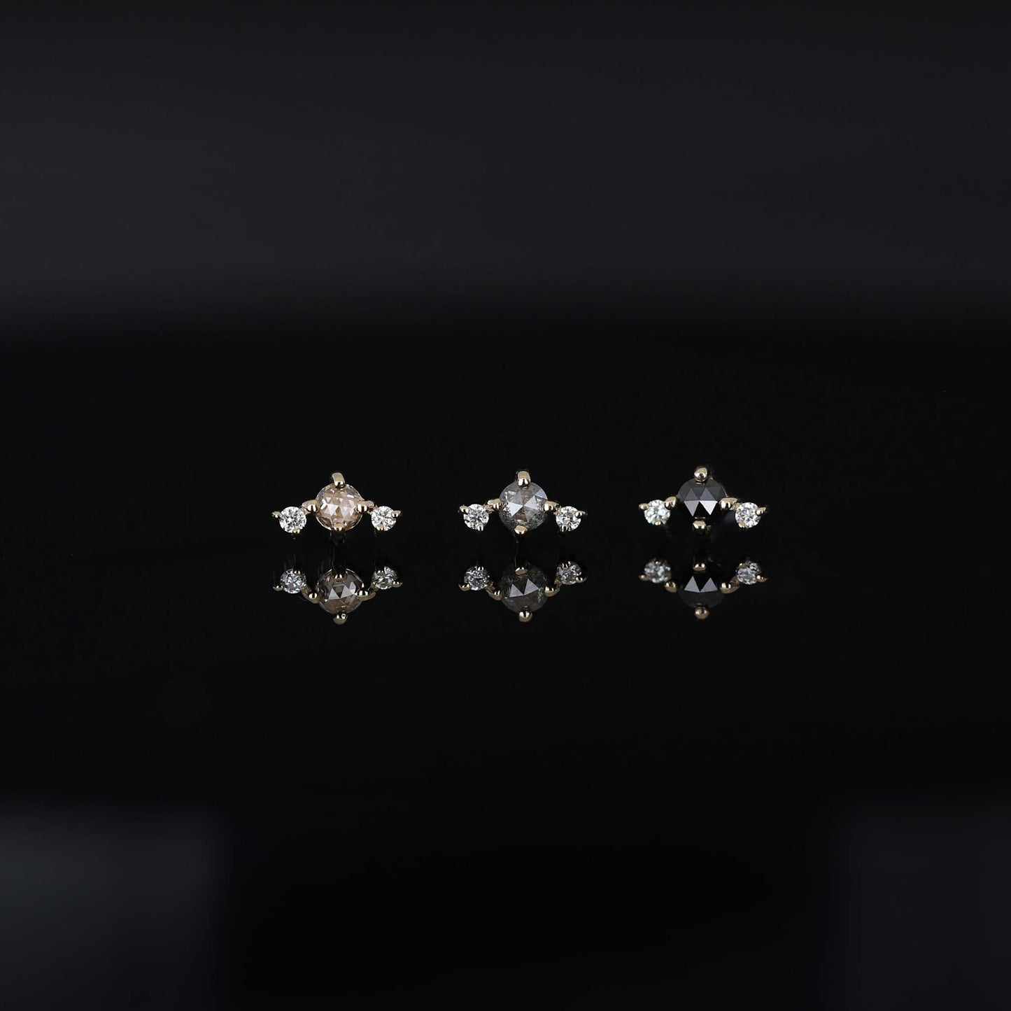 Astrid • Rose Cut Diamond Trio Threadless End