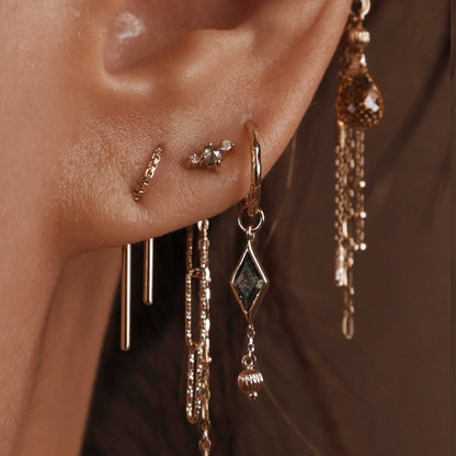 Astrid • Rose Cut Diamond Trio Threadless End