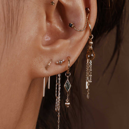 Astrid • Rose Cut Diamond Trio Threadless End