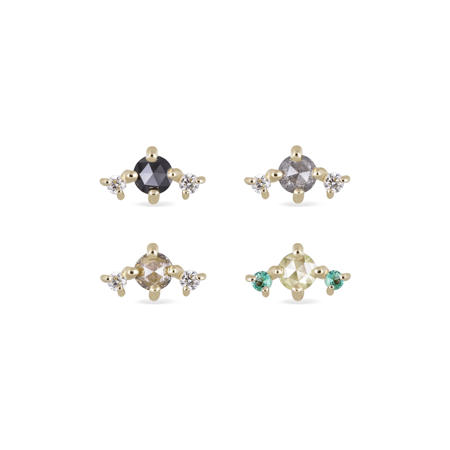 Astrid • Rose Cut Diamond Trio Threadless End