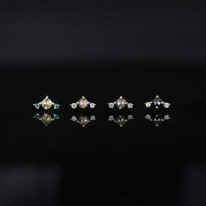 Astrid • Rose Cut Diamond Trio Threadless End