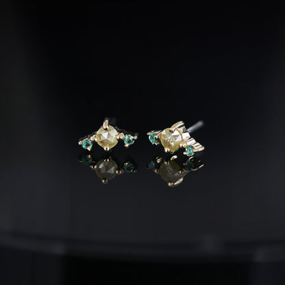 Astrid • Rose Cut Diamond Trio Threadless End