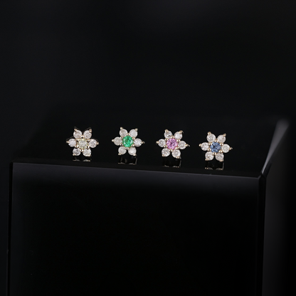 Blossom • Tiny Icy Floral Diamond Threadless End