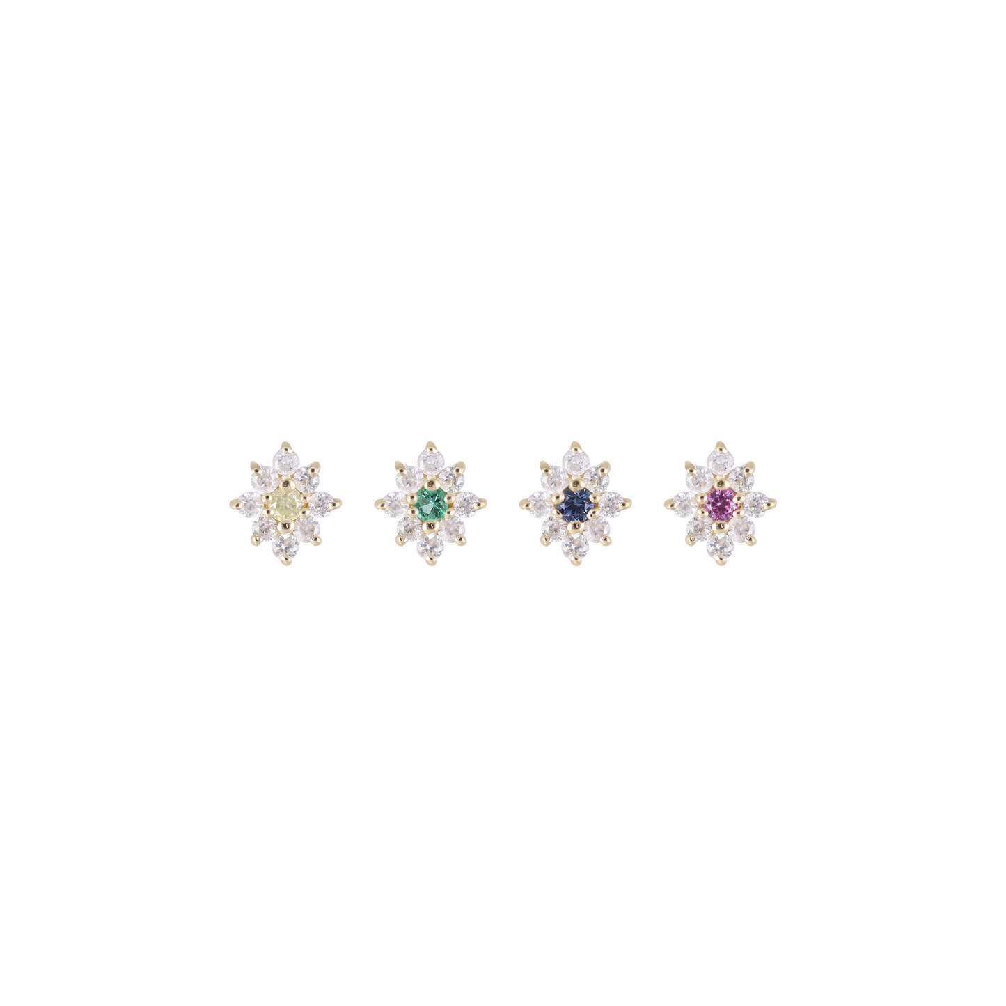 Aster • Tiny Icy Floral Diamond Threadless End