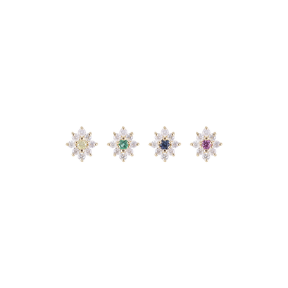 Aster • Tiny Icy Floral Diamond Threadless End