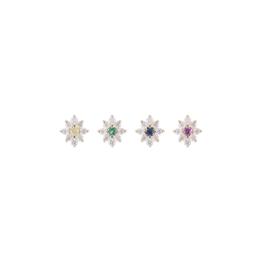 Aster • Tiny Icy Floral Diamond Threadless End